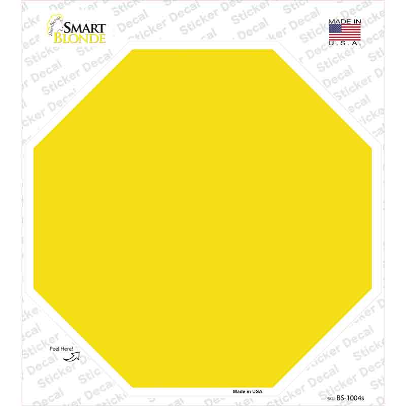 Yellow Solid Novelty Octagon Sticker Decal Small