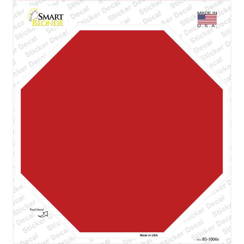 Red Solid Novelty Octagon Sticker Decal Small