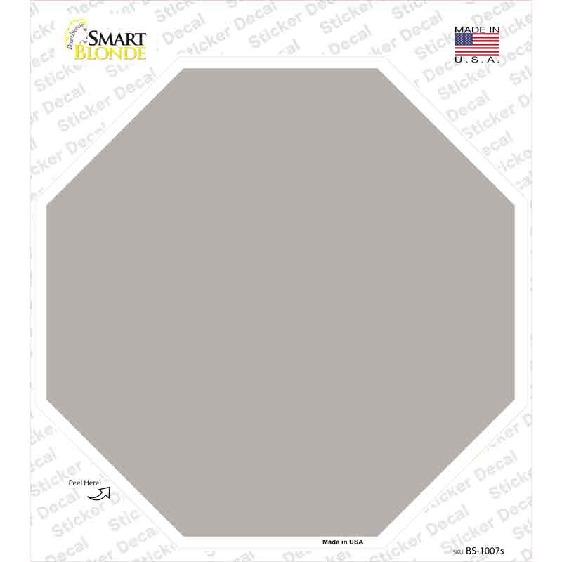 Gray Solid Novelty Octagon Sticker Decal Small