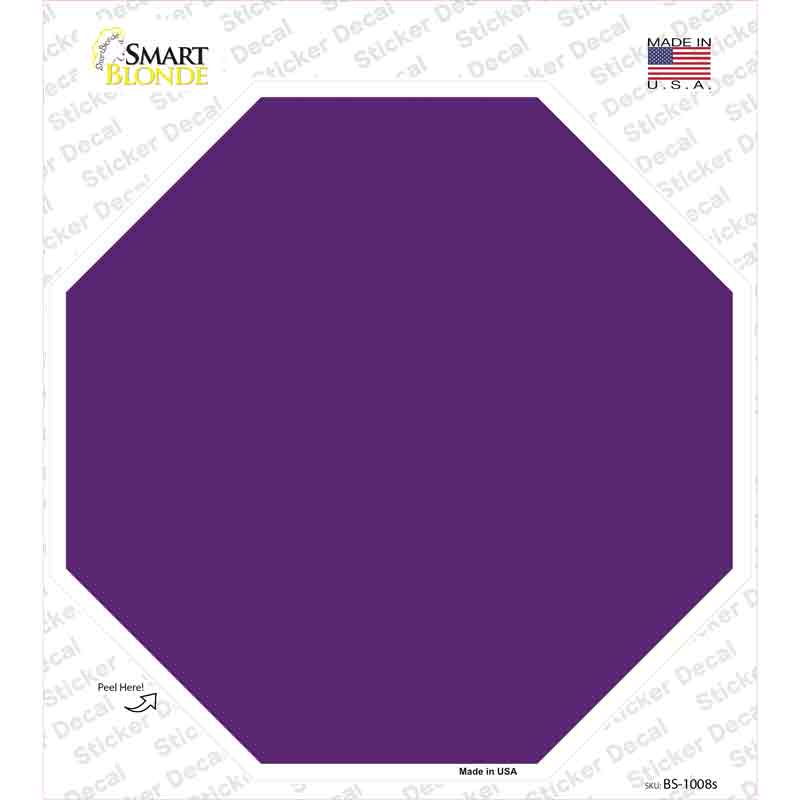 Purple Solid Novelty Octagon Sticker Decal Small