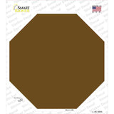Brown Solid Novelty Octagon Sticker Decal Small