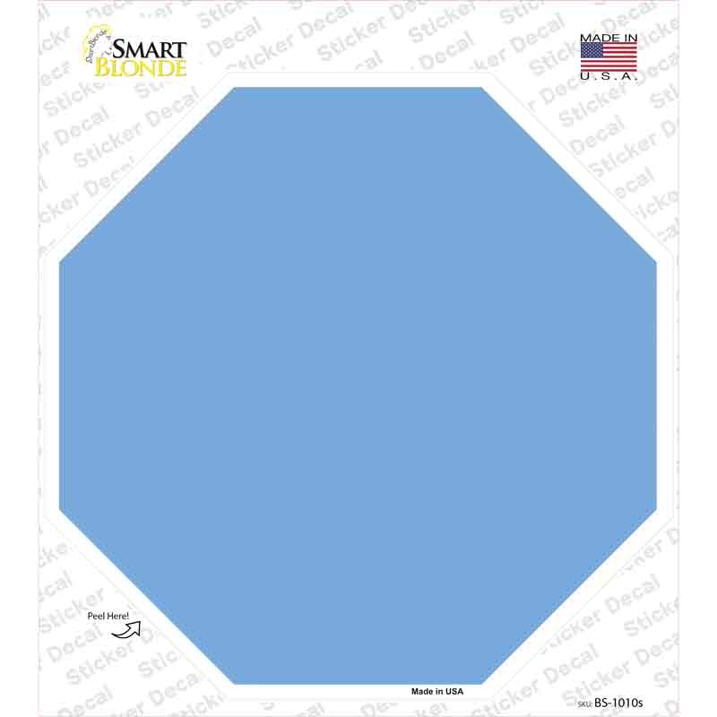 Light Blue Solid Novelty Octagon Sticker Decal Small