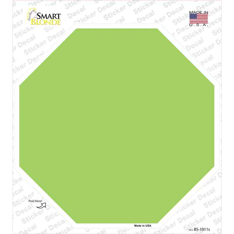 Lime Green Solid Novelty Octagon Sticker Decal Small