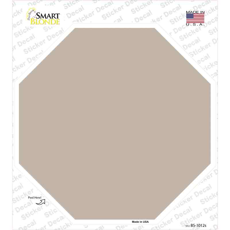 Tan Solid Novelty Octagon Sticker Decal Small