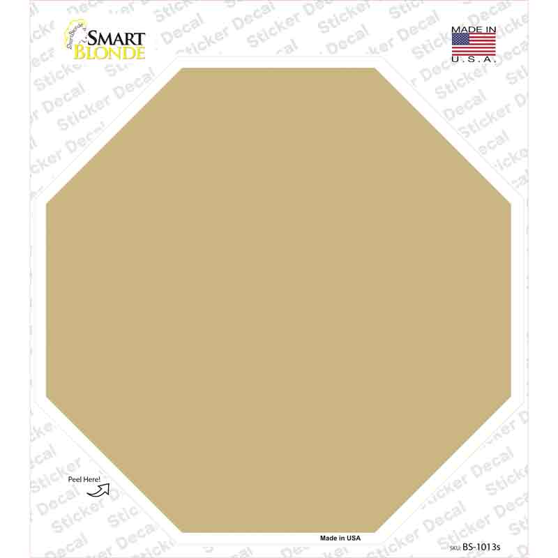 Gold Solid Novelty Octagon Sticker Decal Small