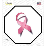Pink Ribbon Breast Cancer Novelty Octagon Sticker Decal Small
