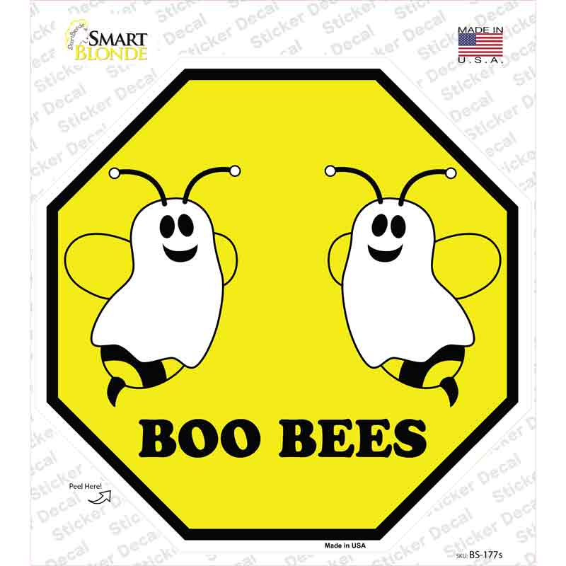 Boo Bees Novelty Octagon Sticker Decal Small