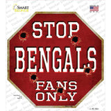 Bengals Fans Only Novelty Octagon Sticker Decal Small