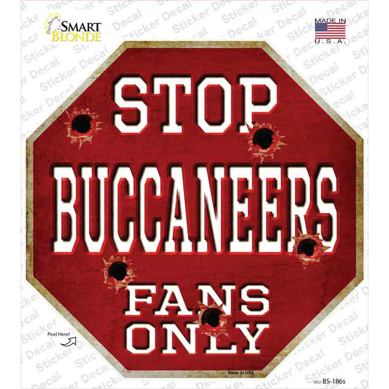 Buccaneers Fans Only Novelty Octagon Sticker Decal Small
