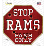 Rams Fans Only Novelty Octagon Sticker Decal Small