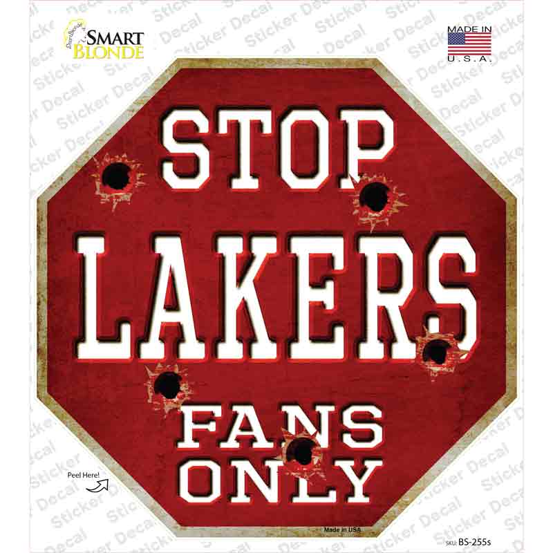 Lakers Fans Only Novelty Octagon Sticker Decal Small