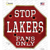 Lakers Fans Only Novelty Octagon Sticker Decal Small