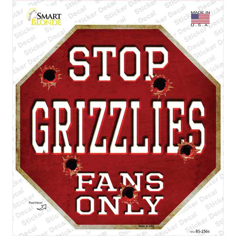 Grizzlies Fans Only Novelty Octagon Sticker Decal Small