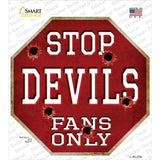Devils Fans Only Novelty Octagon Sticker Decal Small