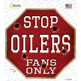 Oilers Fans Only Novelty Octagon Sticker Decal Small