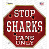 Sharks Fans Only Novelty Octagon Sticker Decal Small