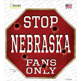 Nebraska Fans Only Novelty Octagon Sticker Decal Small