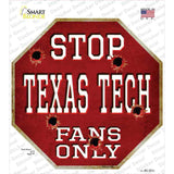 Texas Tech Fans Only Novelty Octagon Sticker Decal Small