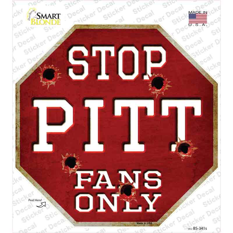 Pitt Fans Only Novelty Octagon Sticker Decal Small