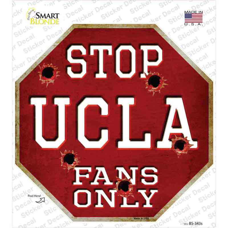 UCLA Fans Only Novelty Octagon Sticker Decal Small