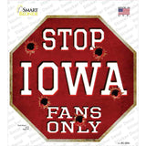 Iowa Fans Only Novelty Octagon Sticker Decal Small