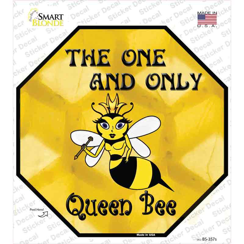 Queen Bee Novelty Octagon Sticker Decal Small