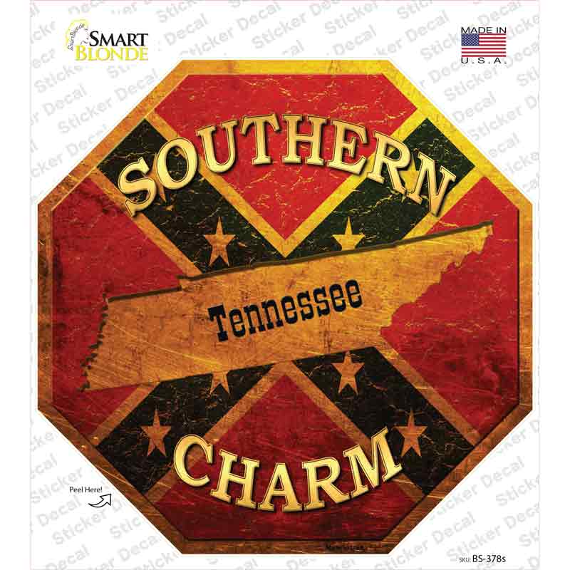 Southern Charm Tennessee Novelty Octagon Sticker Decal Small