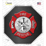 Fire Rescue Novelty Octagon Sticker Decal Small