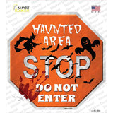 Haunted Area Stop Novelty Octagon Sticker Decal Small
