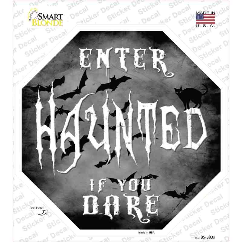 Haunted Novelty Octagon Sticker Decal Small