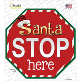 Santa Stop Here Novelty Octagon Sticker Decal Small