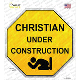Christian Under Construction Novelty Octagon Sticker Decal Small