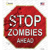 Stop Zombies Ahead Novelty Octagon Sticker Decal Small