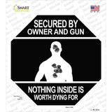 Secured By Owner Novelty Octagon Sticker Decal Small