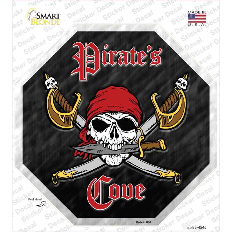Pirates Cove Novelty Octagon Sticker Decal Small