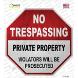 No Trespassing Private Property Novelty Octagon Sticker Decal Small