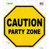 Caution Party Zone Novelty Octagon Sticker Decal Small