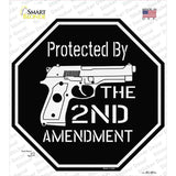 Protected By The 2nd Amendment Gun Novelty Octagon Sticker Decal Small