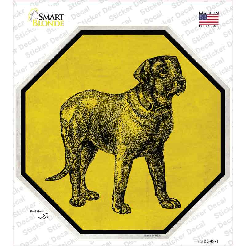 Labrador Retriever Dog Sketch Novelty Octagon Sticker Decal