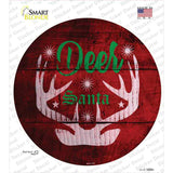 Deer Santa Novelty Circle Sticker Decal