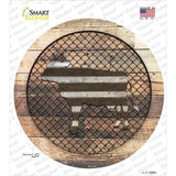 Cow on Wood Novelty Circle Sticker Decal