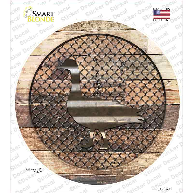 Duck on Wood Novelty Circle Sticker Decal