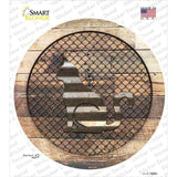 Cat on Wood Novelty Circle Sticker Decal