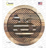 Snake on Wood Novelty Circle Sticker Decal