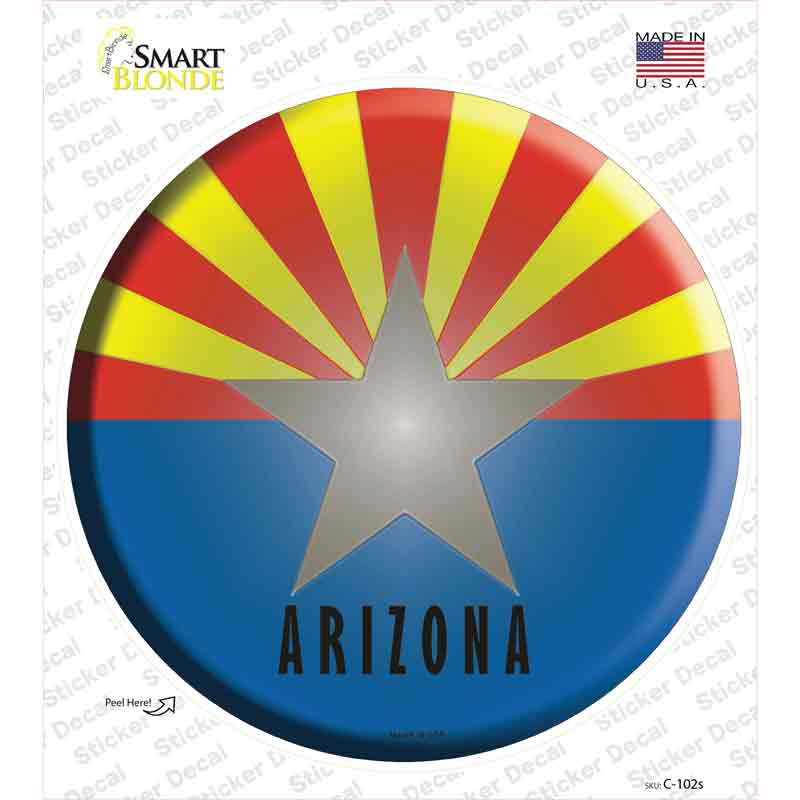 Arizona State Flag Novelty Circle Sticker Decal
