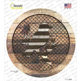 Bird on Wood Novelty Circle Sticker Decal
