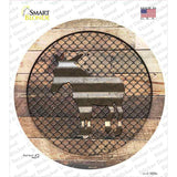Donkey on Wood Novelty Circle Sticker Decal