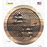 Little Birds on Wood Novelty Circle Sticker Decal