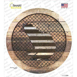 Frog on Wood Novelty Circle Sticker Decal