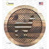 Llama on Wood Novelty Circle Sticker Decal
